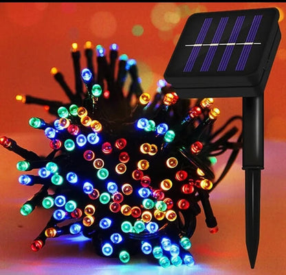 LUCES NAVIDEÑAS CON PANEL SOLAR DE 27 METROS | ENVIO GRATIS TODO PERU